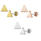 1 Paar Ohrringe Set Stecker Edelstahl Chirurgenstahl Dreieck gebürstet silber roségold gold