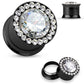 Ohrplug GROSSER ZIRKONIA Ohrpiercing Ohrschmuck Chirurgenstahl Tunnel Schraubverschluss Gold Schwarz Roségold Silber 6-12mm