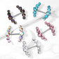 Brustwarzenpiercing 5 runde Kristalle Brustpiercing Intimpiercing Nippelpiercing Chirurgenstahl Silber viele Farben Stab 1,6/16mm