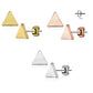 1 Paar Ohrringe Set Stecker Edelstahl Chirurgenstahl Dreieck gebürstet silber roségold gold