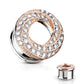 Ohrtunnel Glitzer-Wirbel ZIRKONIA Ohrpiercing Ohrschmuck Chirurgenstahl Plug Sattelverschluss Silber Gold Roségold Clear 6-16mm