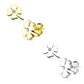 1 Paar Ohrringe Set Ohrstecker Edelstahl Chirurgenstahl Kleeblatt clear Zirkonia gold silber