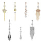 Bauchnabelpiercing Lange Anhänger Tropfen Blumen Rebe 1,6mm 10mm Stab Nabelpiercing Edelstahl Chirurgenstahl Bananabell Zirkonia