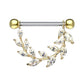 Brustwarzenpiercing KRISTALL-Rebe Intimpiercing Brustpiercing Edelstahl ZIRKONIA Clear ROSÉGOLD Silber Gold 1,6mm 14mm