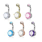 Bauchnabelpiercing 1,6mm 8mm Kugel 5mm Nabelpiercing Edelstahl Chirurgenstahl Bananabell Zirkonia Gold Silber Roségold