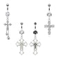 Bauchnabelpiercing Kreuz Anhänger 1,6mm 10mm Nabelpiercing Edelstahl Chirurgenstahl Bananabell Zirkonia Silber Clear Schwarz