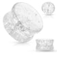 Ohrplug ZERBROCHENES Glas Ohrpiercing Ohrschmuck Tunnel Sattelverschluss Lila Blau Clear Pink Topaz 6-16mm