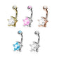 Bauchnabelpiercing 1,6mm 10mm Stern 7mm Nabelpiercing Edelstahl Chirurgenstahl Bananabell Zirkonia Gold Silber Roségold