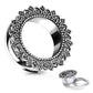Ohrtunnel Filigrane Tribal-Herzen Silber Ohrpiercing Ohrschmuck Plug 6-25mm Screw Fit Flesh Schraubverschluss