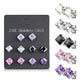 5 Paar Ohringe Eckiger Zirkonia 3mm 4mm 5mm Ohrringe Ohrstecker Chirurgenstahl Silber Clear Regenbogen Pink Lila Schwarz