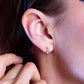 1 Paar Damen Creolen Antik-Silber Zirkonia Clear Ohrstecker Ohrringe Ohring Chirurgenstahl Klapp-Verschluss