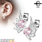 1 Paar ZIRKONIA ENGELS-FLÜGEL Ohringe Ohrringe Schmuck Ohrstecker Chirurgenstahl Silber Gold Roségold Multicolor