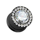 Ohrplug GROSSER ZIRKONIA Ohrpiercing Ohrschmuck Chirurgenstahl Tunnel Schraubverschluss Gold Schwarz Roségold Silber 6-12mm