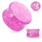 Ohrplug ZERBROCHENES Glas Ohrpiercing Ohrschmuck Tunnel Sattelverschluss Lila Blau Clear Pink Topaz 6-16mm