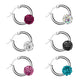 Damen 1 Paar Creolen KRISTALL-KUGEL Ohrringe Schmuck Ohrstecker Chirurgenstahl Silber Multicolor