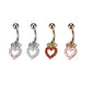 Bauchnabelpiercing Pavé Herz Krone Zirkonia Nabelpiercing Chirurgenstahl Bananabell Stab-länge 10mm