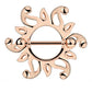 Ring TRIBAL Brustwarzenpiercing Intimpiercing Brustpiercing Edelstahl 14 Karat VERGOLDET Silber ROSÈGOLD 1,6mm 19mm
