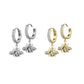 1 Paar Damen Creolen Ohrhänger Anhänger Biene Pavé Zirkonia Clear Ohrringe Ohrstecker Silber Gold