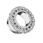 Ohrtunnel Herz-Kranz ZIRKONIA Ohrpiercing Ohrschmuck Chirurgenstahl Plug Sattelverschluss Silber Gold Roségold Clear 6-16mm