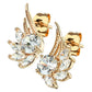 1 Paar ZIRKONIA ENGELS-FLÜGEL Ohringe Ohrringe Schmuck Ohrstecker Chirurgenstahl Silber Gold Roségold Multicolor