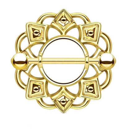 Ring TRIBAL Herzen Brustwarzenpiercing Intimpiercing Brustpiercing Edelstahl 14 Karat VERGOLDET Silber ROSÈGOLD 1,6mm 19mm