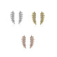 1 Paar Ohrklemmen OLIVEN-BLÄTTER 21 x 3mm Set Ohrringe Ohrclip Ohrstecker Chirurgenstahl Zirkonia Silber Gold Roségold