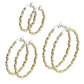 1 Paar Damen CREOLEN FLECHT-DESIGN Ohrringe Ohrstecker Chirurgenstahl Gold Silber 30/40/50mm