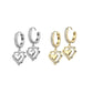 1 Paar Damen Creolen Ohrhänger Anhänger Herzen Pavé Zirkonia Clear Ohrringe Ohrstecker Silber Gold