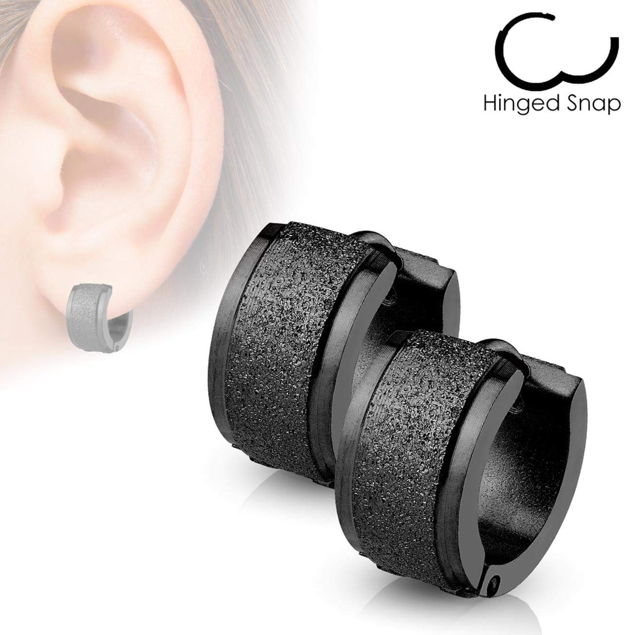 Damen 1 Paar Creolen sandgebürstet Ohrringe Schmuck Ohrstecker Chirurgenstahl Multicolor Breite 7mm