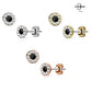 1 Paar Ohringe Ohrringe Set Stecker Edelstahl Chirurgenstahl Rund Schwarz Center clear Zirkonia gold silber roségold