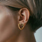 Ohrtunnel Vintage-Herz Gold Ohrpiercing Chirurgenstahl Ohrschmuck Plug 8-25mm Sattelverschluss