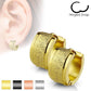 Damen 1 Paar Creolen sandgebürstet Ohrringe Schmuck Ohrstecker Chirurgenstahl Multicolor Breite 4mm