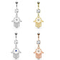 Bauchnabelpiercing Set 1,6mm 10mm Hamsa 17 x 14,7mm Nabelpiercing Chirurgenstahl Bananabell Zirkonia Farben Gold Silber Roségold