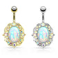 Bauchnabelpiercing Vintage Opal 1,6mm 10mm Nabelpiercing Chirurgenstahl Bananabell Zirkonia Silber Gold Aurora Borealis