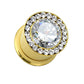 Ohrplug GROSSER ZIRKONIA Ohrpiercing Ohrschmuck Chirurgenstahl Tunnel Schraubverschluss Gold Schwarz Roségold Silber 6-12mm