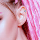 1 Knorpel Ohrstecker Flat Top Herz Cartilage Labret Piercings Tragus viele Farben Edelstahl Schraubverschluss Steg 6,5/1,2mm