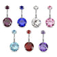 Bauchnabelpiercing GROSSER ZIRKONIA 1,6mm 10mm Nabelpiercing Chirurgenstahl Banabell viele Farben