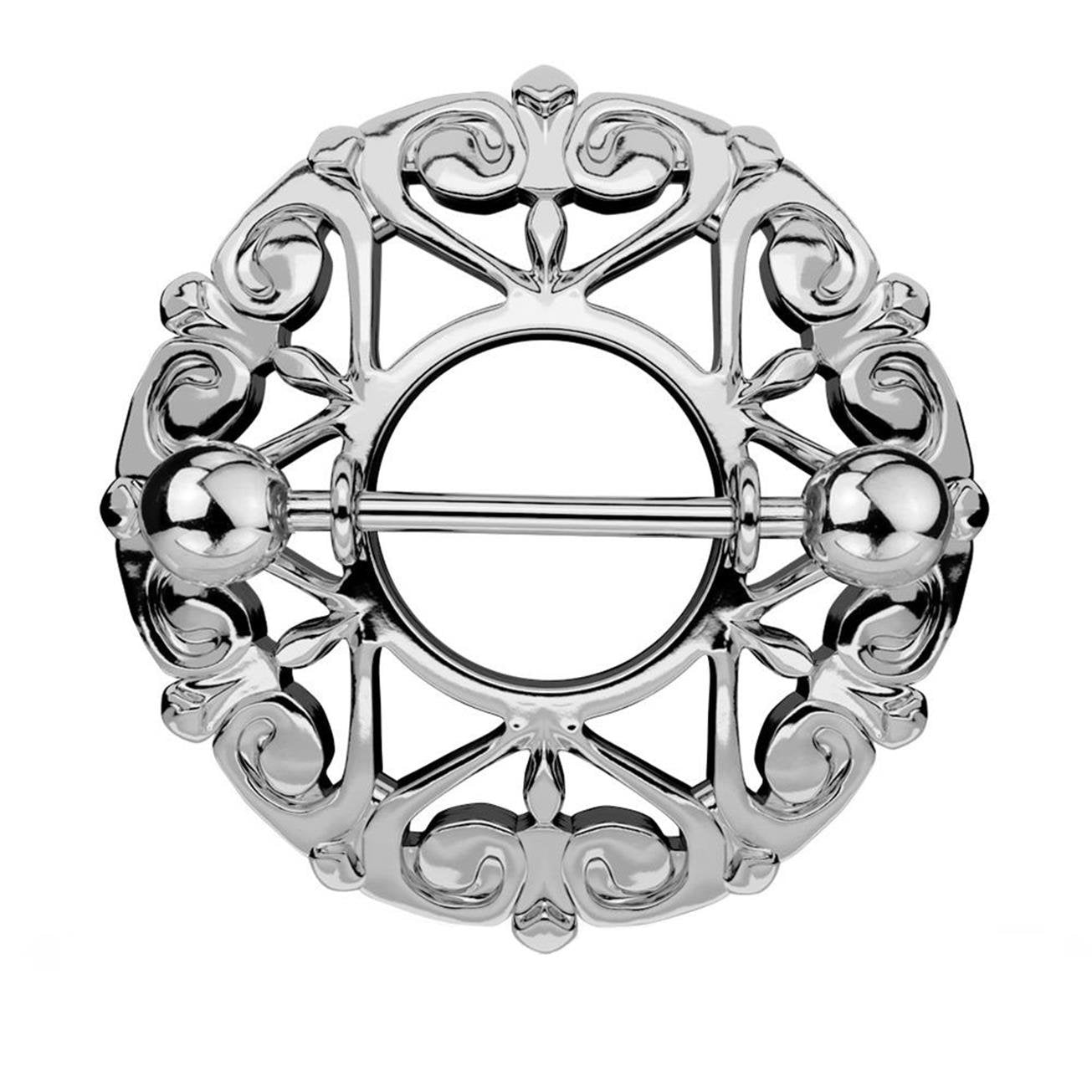 Ring TRIBAL Herzen Brustwarzenpiercing Intimpiercing Brustpiercing Edelstahl 14 Karat VERGOLDET Silber ROSÈGOLD 1,6mm 19mm