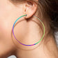 1 Paar Damen CREOLEN Ohrringe Ohrstecker Chirurgenstahl Regenbogen 10 15 20 25 30 35 40 45 50 55 60 65 70 75 mm