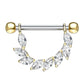 Brustwarzenpiercing FUNKELNDER BLÄTTER-Kranz Brustpiercing Edelstahl Silber Gold Roségold viele Farben Stab 1,6mm 14mm
