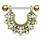 Brustwarzenpiercing Vintage Blumen-Kranz Gold Silber Brustpiercing Nippelpiercing Intimpiercing Chirurgenstahl Stab 14mm
