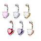 Bauchnabelpiercing 1,6mm 10mm Herz 7mm Nabelpiercing Edelstahl Chirurgenstahl Bananabell Zirkonia Gold Silber Roségold