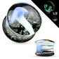 Ohrplug Glow in The Dark Sparkles Ohrpiercing Ohrschmuck Pyrex Glas Tunnel Sattelverschluss 6-16mm