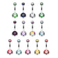 Bauchnabelpiercing 2 ZIRKONIA Nabelpiercing Chirurgenstahl Bananabell Silber Multicolor Stab 1,6/10mm Kugeln 4/6mm