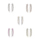 1 Paar Ohrklemmen KRISTALLBOGEN 19 x 3mm Set Ohrringe Ohrclip Ohrstecker Chirurgenstahl Silber Gold Roségold viele Farben
