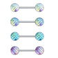 Brustwarzenpiercing Fisch-Schuppen Design Brustpiercing Nippelpiercing Edelstahl Silber Multicolor Stab 1,6mm 14mm