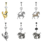 Bauchnabelpiercing 1,6mm 10mm Anhänger Pferd Tier Nabelpiercing Chirurgenstahl Bananabell Zirkonia Gold 14 Karat Silber Clear