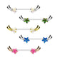 Brustwarzenpiercing Stern-SCHNUPPE Brustpiercing Intimpiercing Edelstahl Glitzer-Opal Silber Gold Roségold Stab 1,6mm 14mm