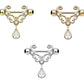 Filigrane Herzen Tropfen ANHÄNGER Brustwarzenpiercing Intimpiercing Brustpiercing Edelstahl ROSÉGOLD Gold Silber 1,6mm 14mm