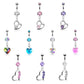 Bauchnabelpiercing 1,6mm 10mm Anhänger Herz Nabelpiercing Edelstahl Chirurgenstahl Bananabell Zirkonia Pink Clear Aurora